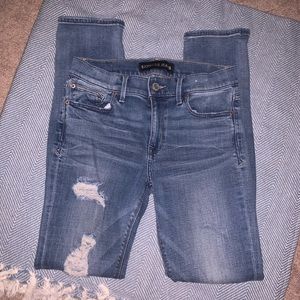Express Skinny Midrise Distressed Jeans